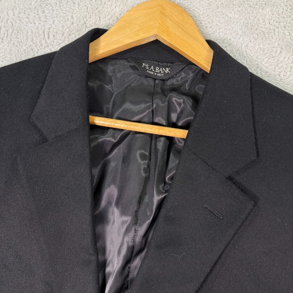 JoS. A. Bank Blazer Jacket Mens 48R Black Cashmere Notch Lapel Single‎ Breasted - Picture 1 of 11